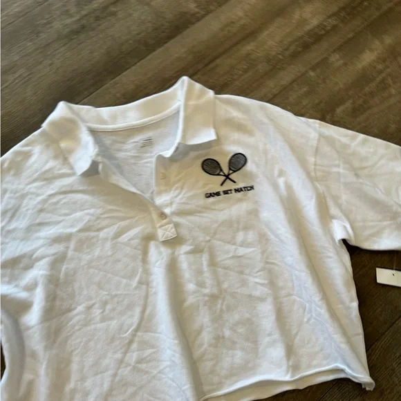 SOLD✨AERIE offline cropped polo top 🤍 - Picture 7 of 12